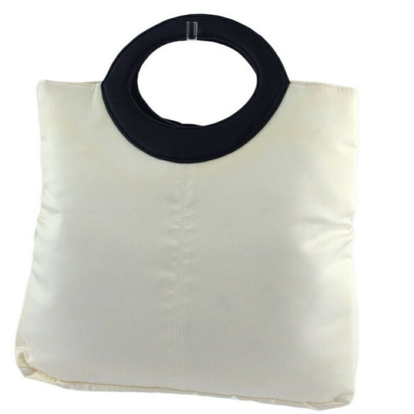 Salvatore Ferragamo Tote Bag Vara Ribbon White Canvas ~ Skin Auth USED C3961 - Picture 3 of 9